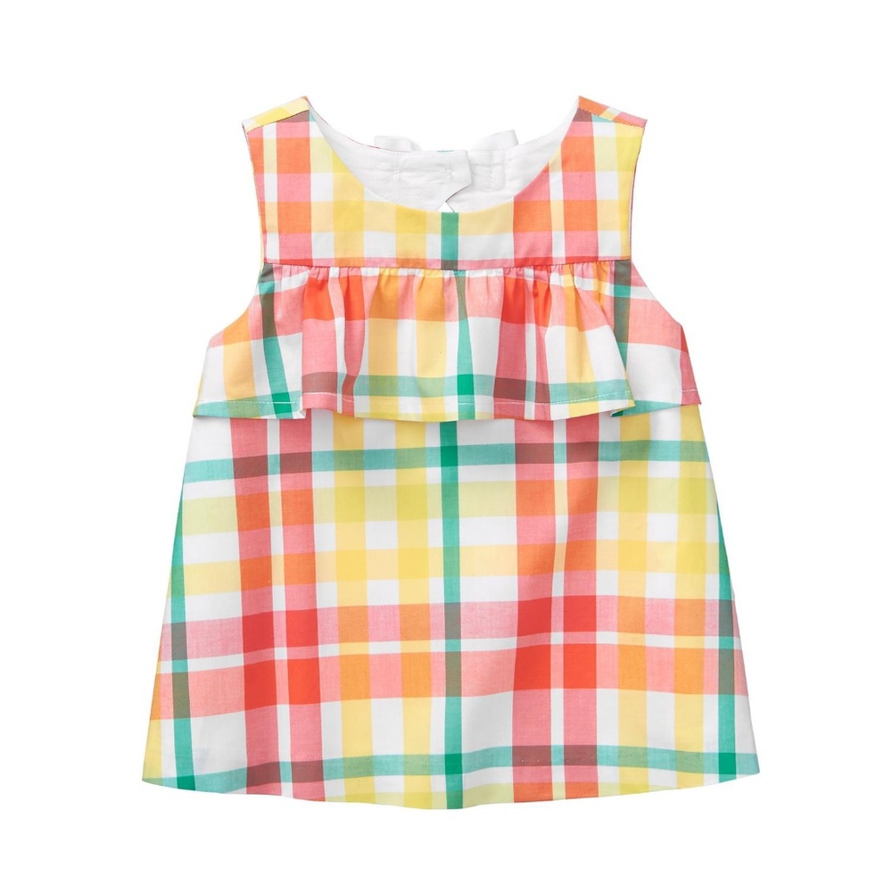 NWT Janie and Jack plaid ruffle top 18-24 mon